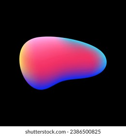 Gradient amoeba, irregular blob shape vector illustration