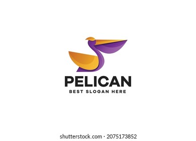 Gradient Animal Pelican Logo Template