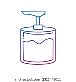 gradient antibacterial soap dispenser icon over white background, line style, vector illustration