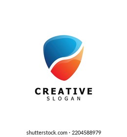 Gradient antivirus editable slogan logo
