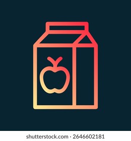 Símbolo de caixa de suco de maçã de gradiente. Ilustração de Símbolo de Ícone