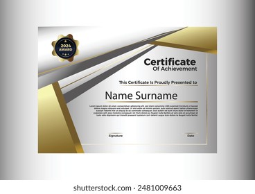 Gradient appreciation and achievement certificate