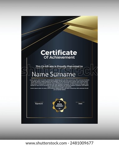 Gradient appreciation and achievement certificate