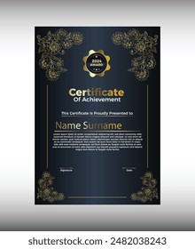 Gradient Appreciation And Achievement Certificate Template Best 2024