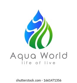 Gradient for aqua world logo vector.