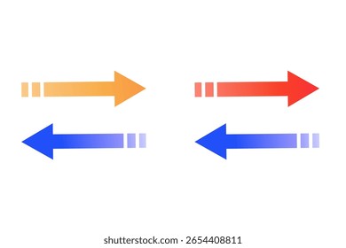 Ícones de seta de gradiente para direção e design infográfico