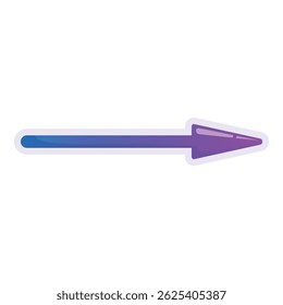 Gradient arrow is pointing to the left with a purple tip on a white background