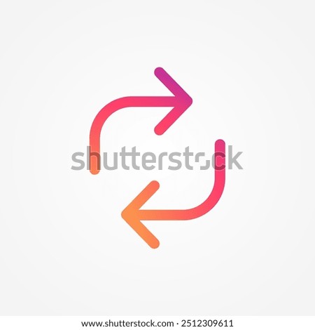 Gradient arrows in a circle. Social media concept. Web icon template. Mockup element ui application, website. Vector