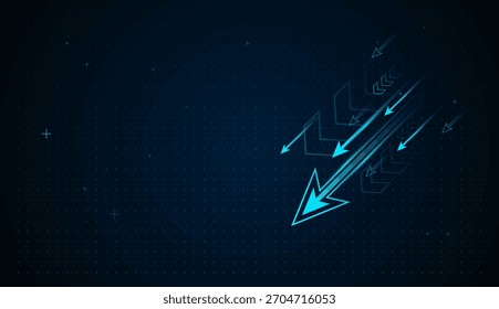 A gradient arrows point skyward on a digital background, highlighting advancement, improvement, and rising performance. Upward Solumns Light Blue Arrows Growth