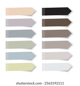 Gradient arrows set. Pastel color palette. Neutral tone design. Soft vector elements.