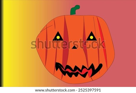 gradient art halloween theme with amateur pumpkin