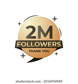 Gradient Artwork 2 Million followers thank you celebration badge artwork