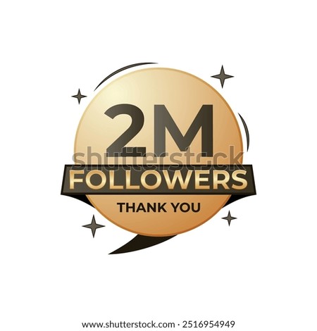Gradient Artwork 2 Million followers thank you celebration badge artwork