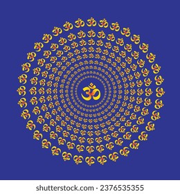 Gradient Aum or Om lettering. Vector symbol template. Hinduism om symbol Illustration. Best for social media, print and home decoration.