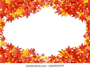 Gradient autumn leaves wallpaper, frame.