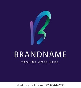 gradient b letter logo template