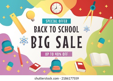 gradient back to school special offer banner illustration