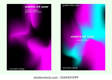 Gradient background. Abstract vector watercolor shape. Multicolor neon hologram liquid backgrounds. Design template with bright combination of colors.