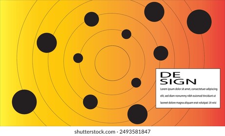 gradient background and added round geometric ornaments like an arrangement of planets