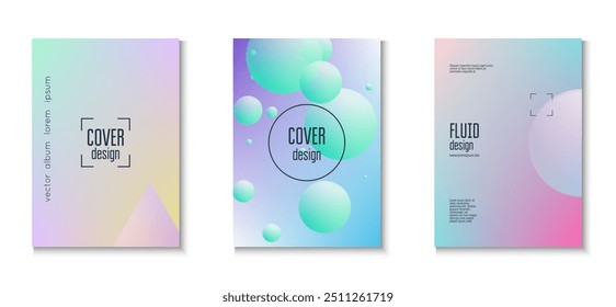 Gradient Background. Aesthetic Sphere Illustration. Digital Elements. 3d Poster. Minimal Shape. Blue Abstract Set. Geometric Hologram Poster. Pink Gradient Background