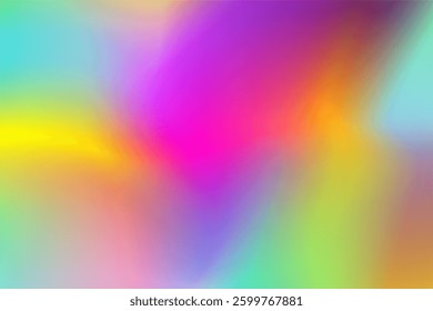 Gradient background art featuring vibrant multicolor hues blending smoothly, creating an energetic and modern design perfect for creative and technology themes. holographic background