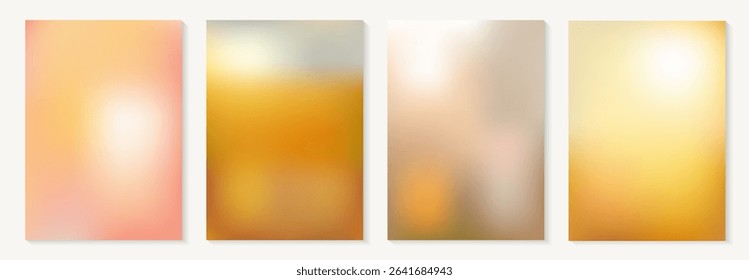 Gradient background in autumn colors. Set of seasonal stories. Vertical vector orange yellow template. Banner for social networks, sales, promotion, advertising, magazines.
