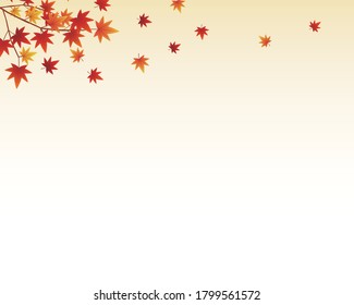 Gradient background with autumn leaves falling