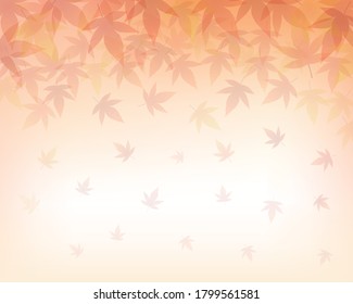 Gradient background with autumn leaves falling