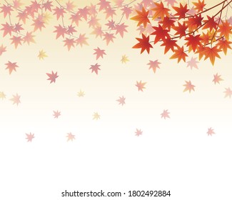 Gradient background with autumn leaves falling