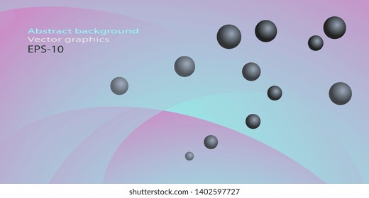 Gradient background with balls. Flying balls. Business card. Abstract background. Gradient background with balls. Flyer. Banner. Creative background. Vector graphics. Eps-10
