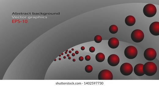Gradient background with balls. Flying balls. Business card. Abstract background. Gradient background with balls. Flyer. Banner. Creative background. Vector graphics. Eps-10