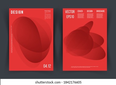 Fondo de degradado para el cartel, volante, cartel, folleto. Formas lisas rojas Vector.