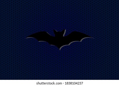 Gradient background in black and blue colors with icon of bat