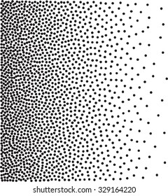 Gradient Background with Black Dots. Dotwork Engraving Pattern Background. Vector Illustration.