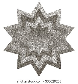 Gradient Background with Black Dots. Halftone Dotwork Engraving Background. Vector Illustration.