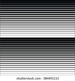 Gradient Background With Black Lines. Gradient Lines Background Vector Pattern, Horizontal And Vertical Black Stripes, Parallel Black Lines From Thick To Thin