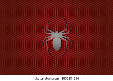 Gradient background in black and red colors with icon of spider