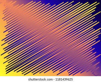 Gradient background blue with orange with pencil strokes. Hand-drawn pencil drawing background