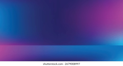 Gradient background blue and purple colors of the studio The wallpaper features bright, modern neon lines shining from the stage floor. 
