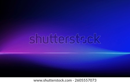 Gradient background blue and purple colors of the studio The wallpaper features bright, modern neon lines shining from the stage floor. Glowing sci-fi abstract room concept. futuristic minimal wall