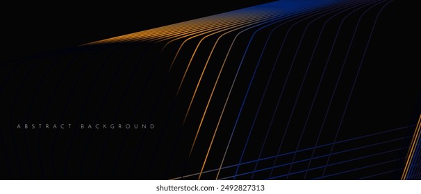 Fondo de degradado en Colores azules y amarillos. Abstractas línea de red de patrones 3D para publicaciones en redes sociales, App móviles, invitaciones, Anuncios. Red ucraniana de patrones 3D en Ilustración vectorial.