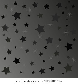 Gradient background for a Christmas card. Black background with stars. Christmas card. Stars and glare. Vector graphics.