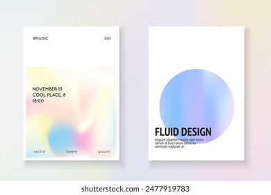 Gradient Background. Color Foil. Purple Geometric Cover. Vintage Effect. Business 90s Brochure. Fashion Vector. Geometry Fluid. Pink Gradient Background