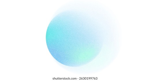 Gradient background, color gradation circle with grain noise texture, vector abstract watercolor holographic blur. Color gradient soft blend mesh of blue iridescent colors