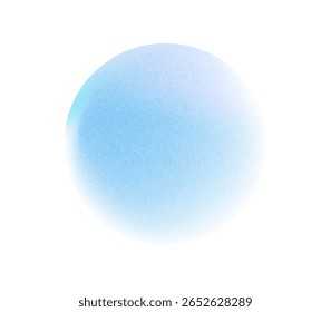 Gradient background, color gradation circle with grain noise texture, vector abstract watercolor holographic blu
