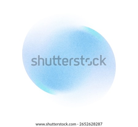 Gradient background, color gradation circle with grain noise texture, vector abstract watercolor holographic blu