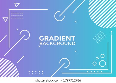 gradient background color with memphis style