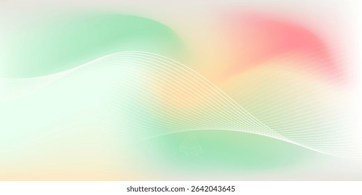 Gradient background colorful green with shining waves lines,colorful,simple deisgn.Vector eps 10