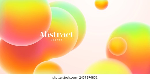 Gradient background with colorful metaball shapes. Morphing multicolored blobs. Vector 3d illustration. Abstract 3d background. Liquid colors. Banner or sign design