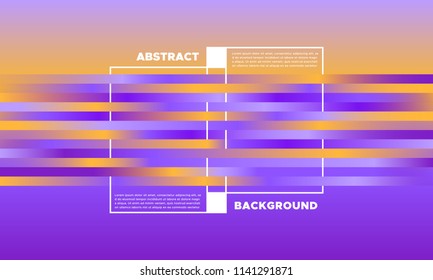 Gradient Background with Colorful Stripes. Minimal Abstract Template with Glow Effect. Simple Design in Purple and Yellow Colors. EPS10 Vector. Illustration with Lines. Gradient Background for Covers.